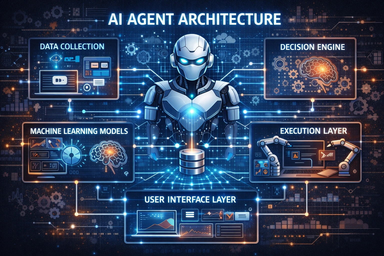 AI agent development architecture diagram for developers